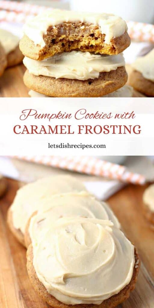 Pumpkin Cookies with Caramel Frosting