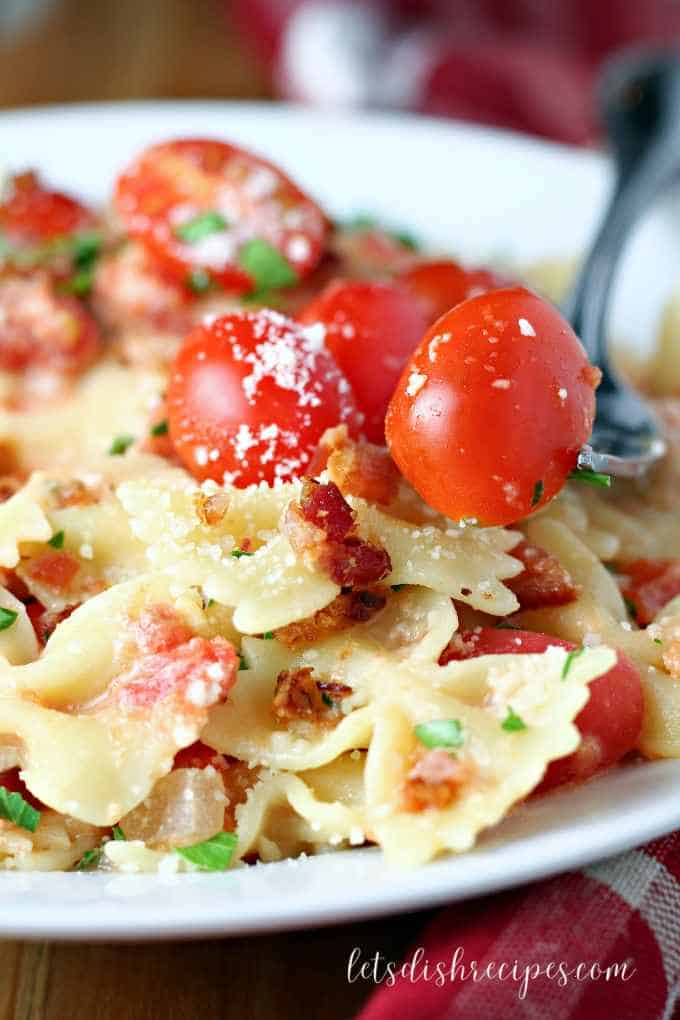 Bacon Lettuce and Tomato Pasta