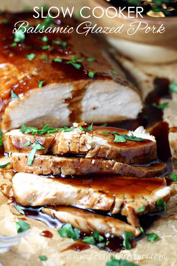 Slow Cooker Brown Sugar and Balsamic Glazed Pork Tenderloin