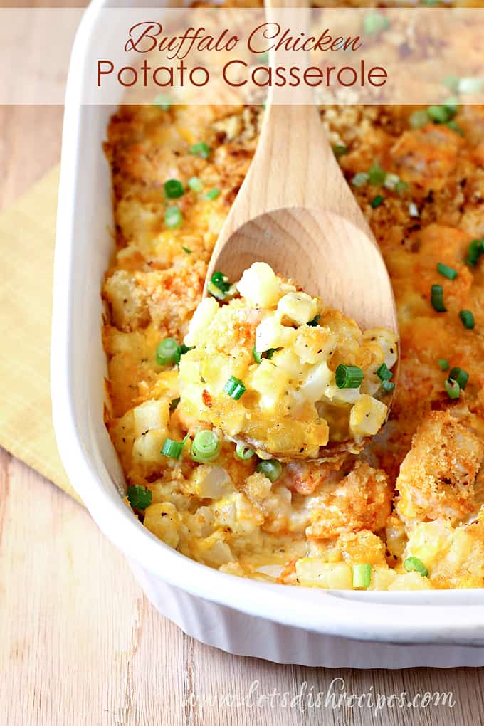 Award Winning Buffalo Chicken Potato Casserole