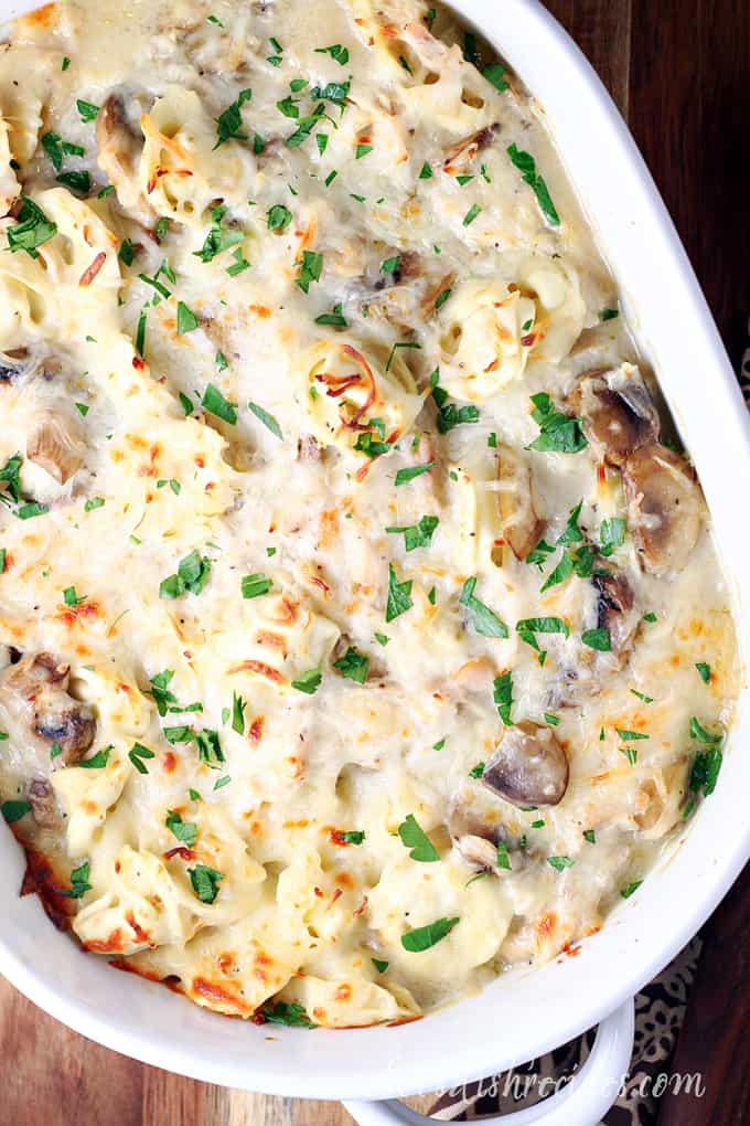 Chicken Mushroom Tortellini Bake