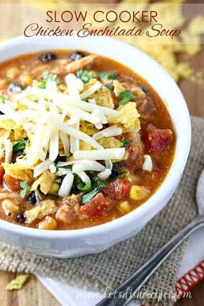 Slow Cooker Chicken Enchilada Soup