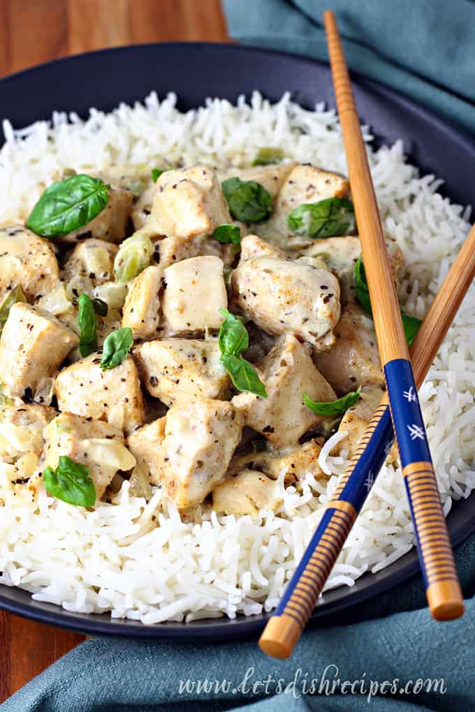 Basil Chicken with Coconut Curry Sauce