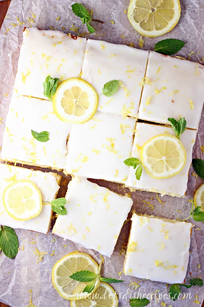 Lemon Blondies with Lemon Glaze