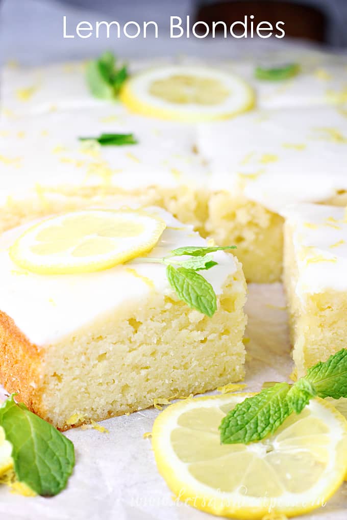 Lemon Blondies with Lemon Glaze