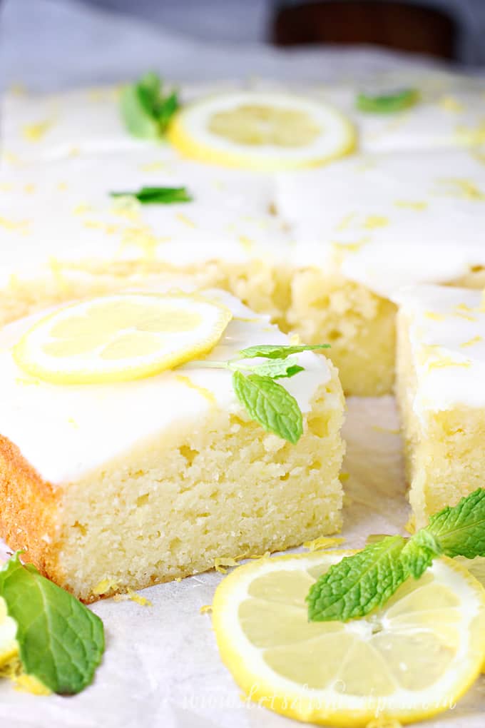 Lemon Blondies with Lemon Glaze