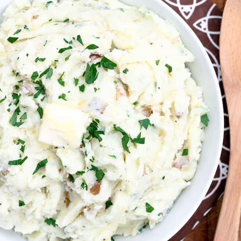 Garlic Cream Cheese Mash Potatoes feature