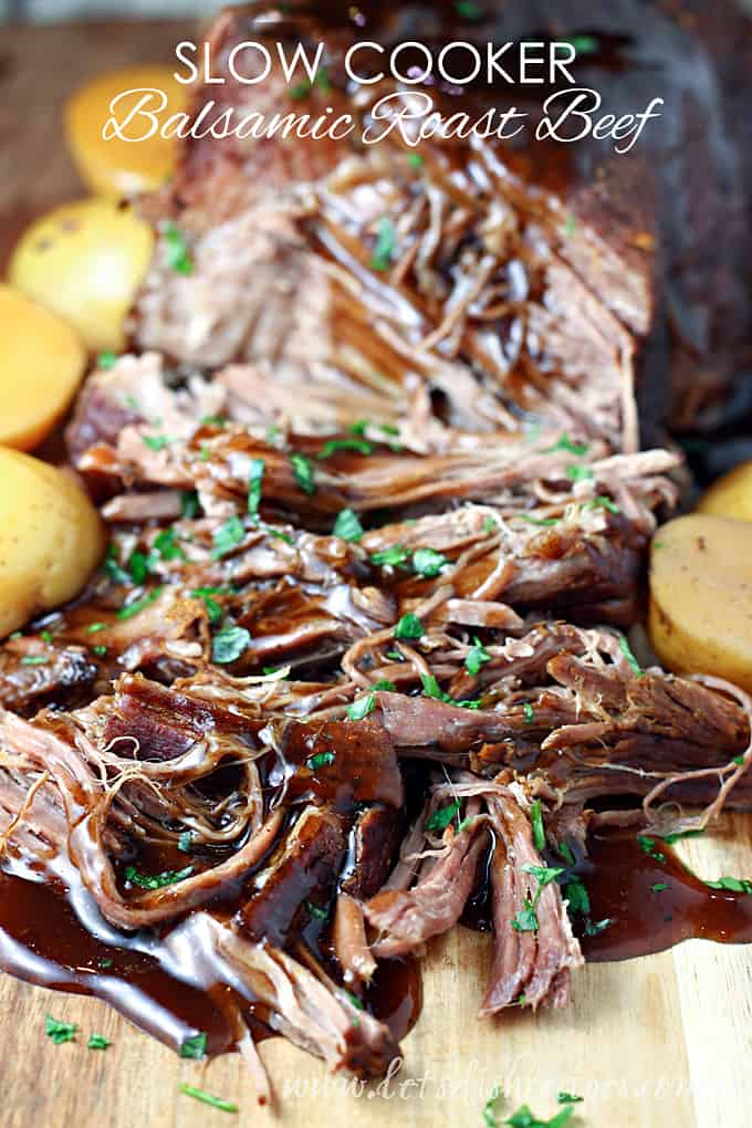 Slow Cooker Balsamic Glazed Roast Beef