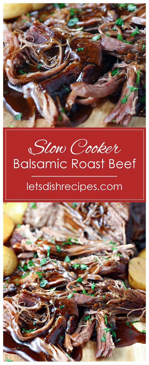 Slow Cooker Balsamic Glazed Roast Beef