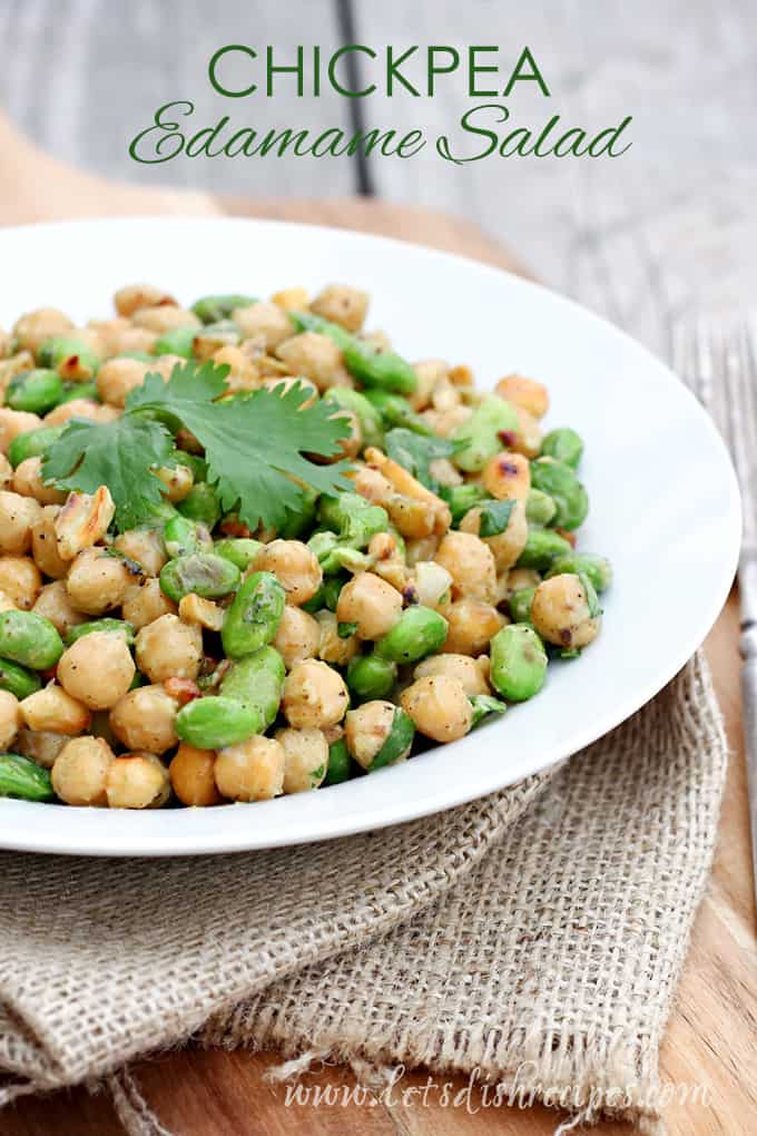 Chickpea Edamame Salad with Avocado Ginger Dressing