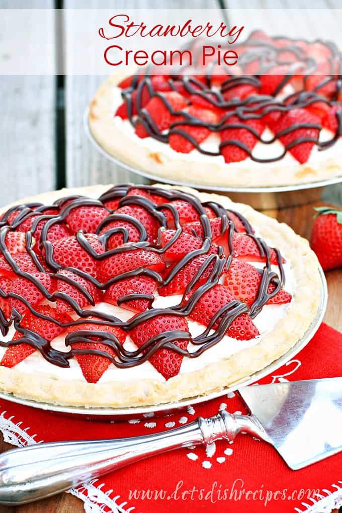 Strawberry Cream Pie with Chocolate Drizzle