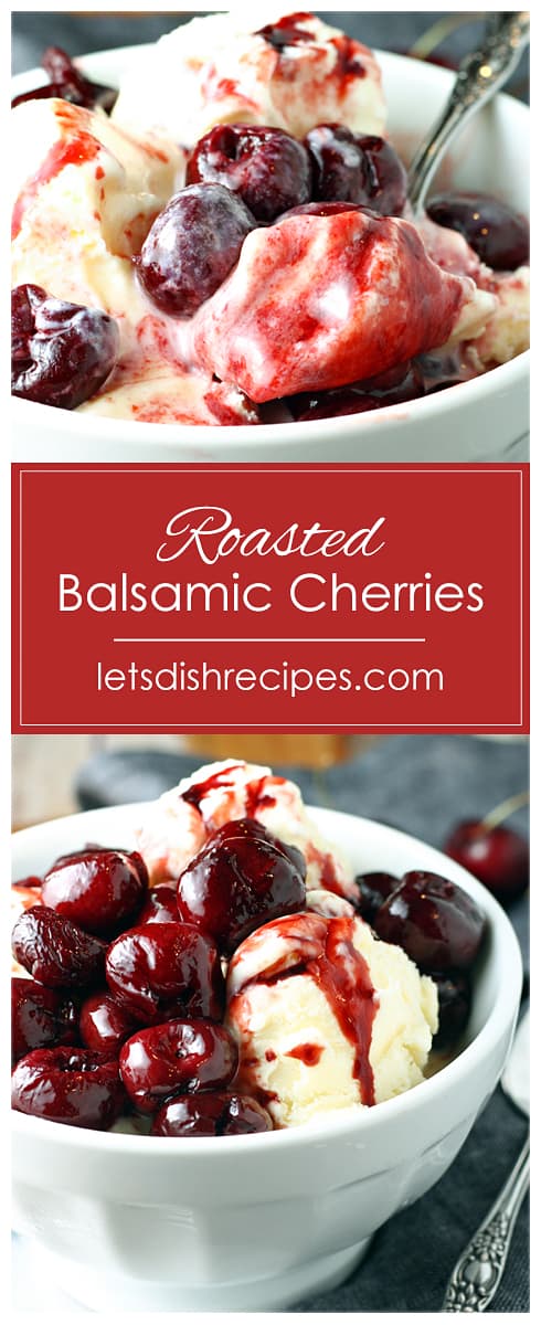 Roasted Balsamic Cherries with Vanilla Ice Cream