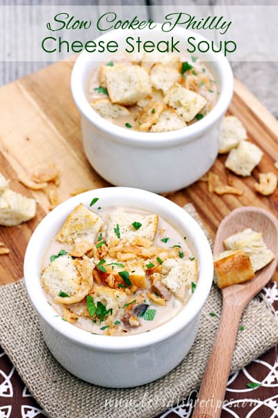 Slow Cooker Philly Cheese Steak Soup