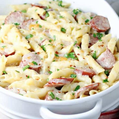 Sausage Alfredo Bake feature