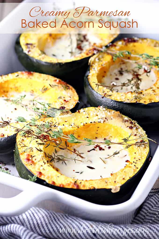 Creamy Parmesan Baked Acorn Squash