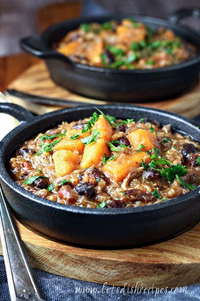 Sweet Potato, Quinoa and Chicken Chili (Slow Cooker)