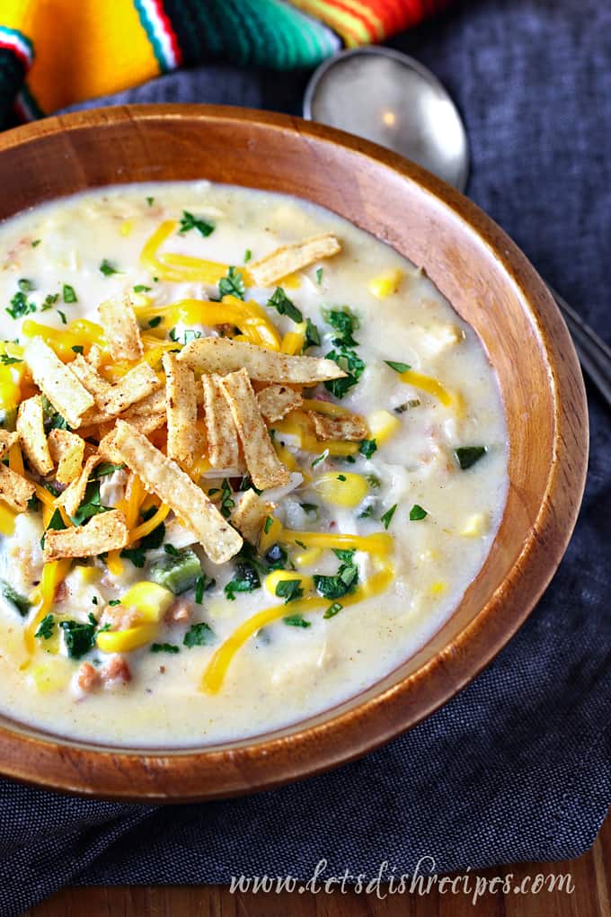 Roasted Poblano Chicken and Corn Chowder