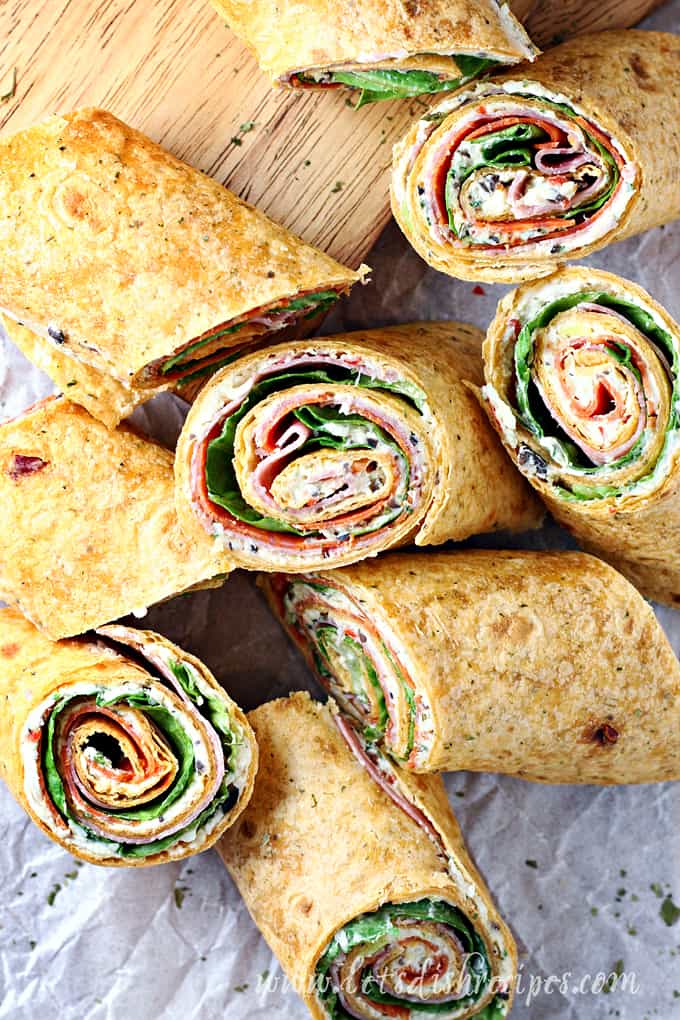 Italian Sub Sandwich Tortilla Pinwheels