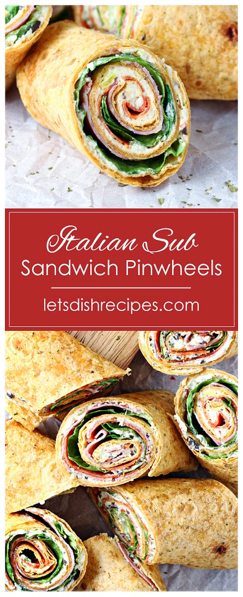 Italian Sub Sandwich Tortilla Pinwheels