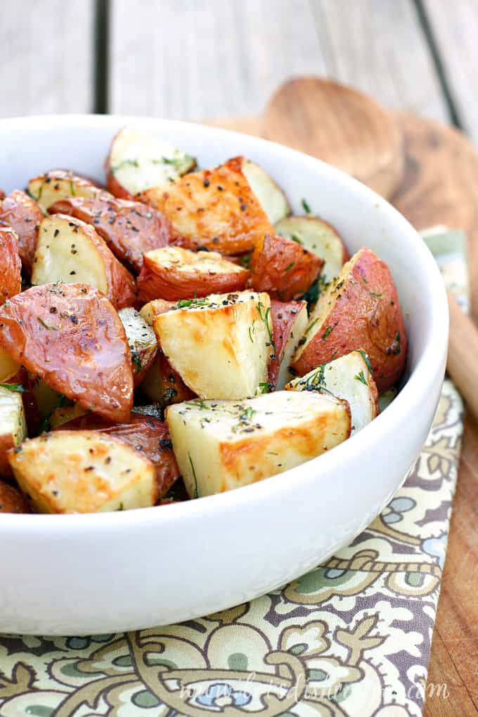 Roasted Garlic, Dill & Lemon Potatoes