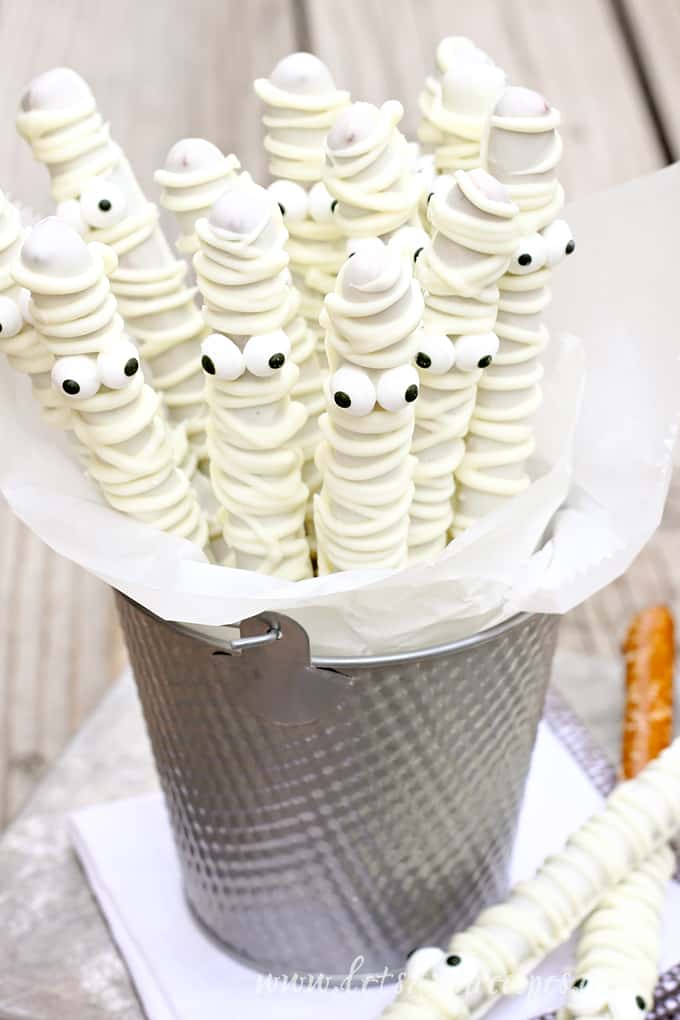 White Chocolate Mummy Pretzels