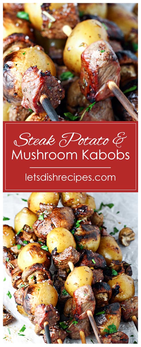 Grilled Steak Potato Mushroom Kabobs