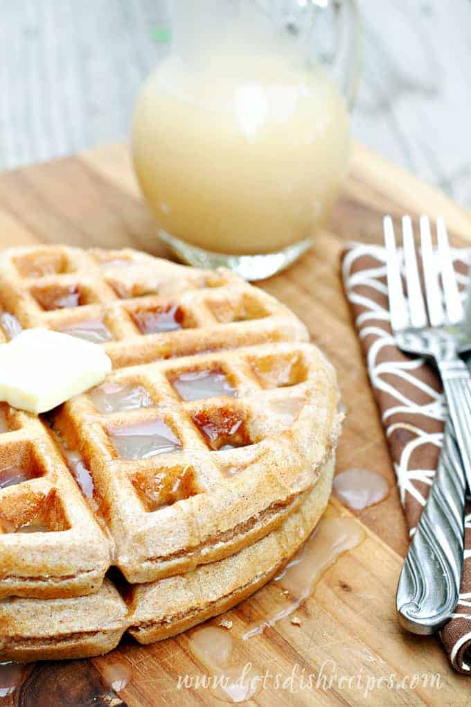 Whole Wheat Waffles with Homemade Vanilla Syrup