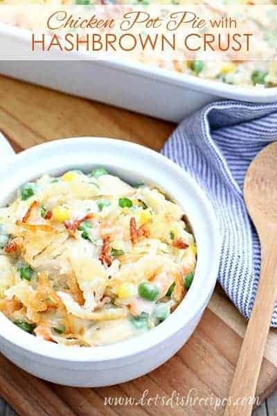 Cheesy Chicken Pot Pie with Hashbrown Crust