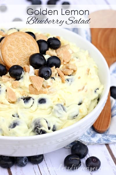 Golden Lemon Blueberry Cheesecake Salad