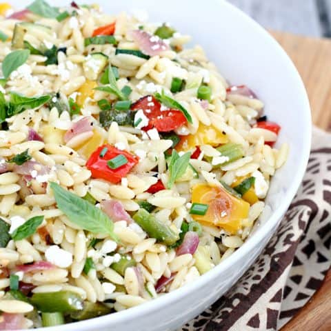 Orzo with Roasted Veggies feature