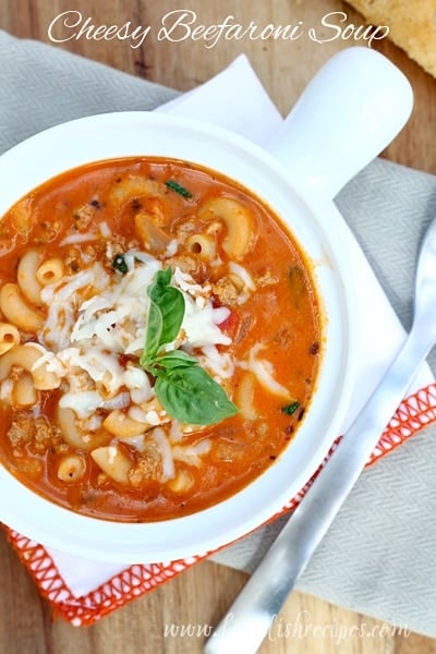 Cheesy Beefaroni Soup