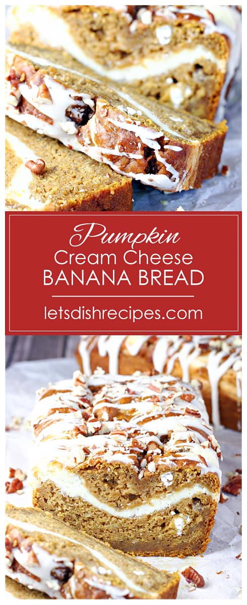 Pumpkin Cream Cheese Banana Bread