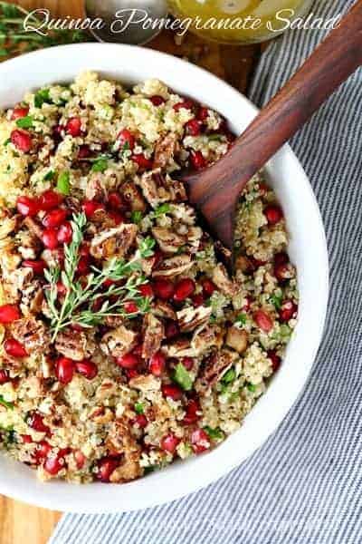 Quinoa Pomegranate Salad with Candied Pecans