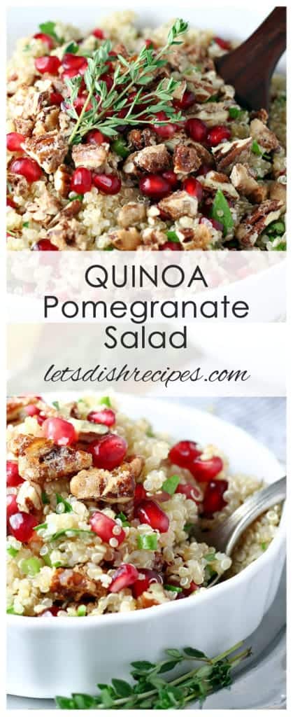 Quinoa Pomegranate Salad with Candied Pecans