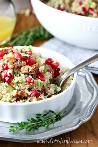 Quinoa Pomegranate Salad with Candied Pecans