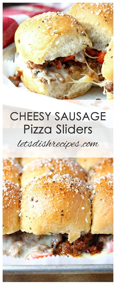 Cheesy sausage pizza sliders