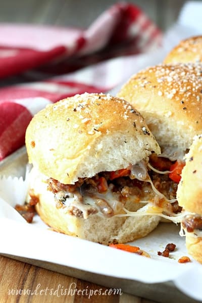 Cheesy Sausage Pizza Sliders