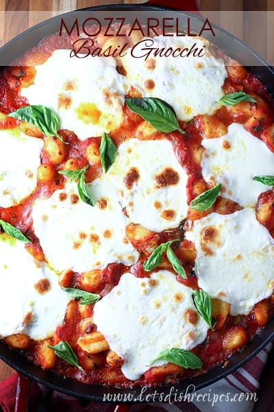 basil and gnocchi with mozzarella