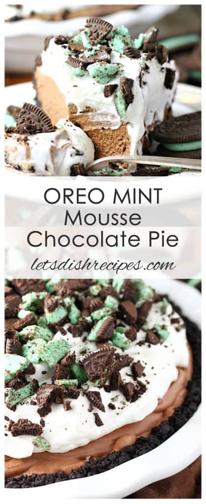 Oreo Mint Mousse Chocolate Pie