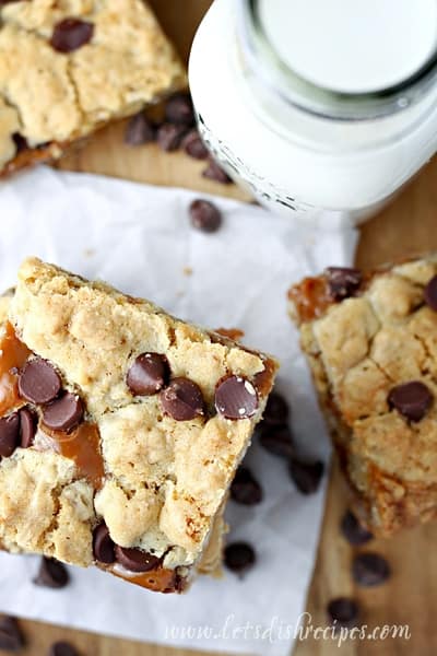 Dulce de Leche Oatmeal Chocolate Chip Cookie Bars