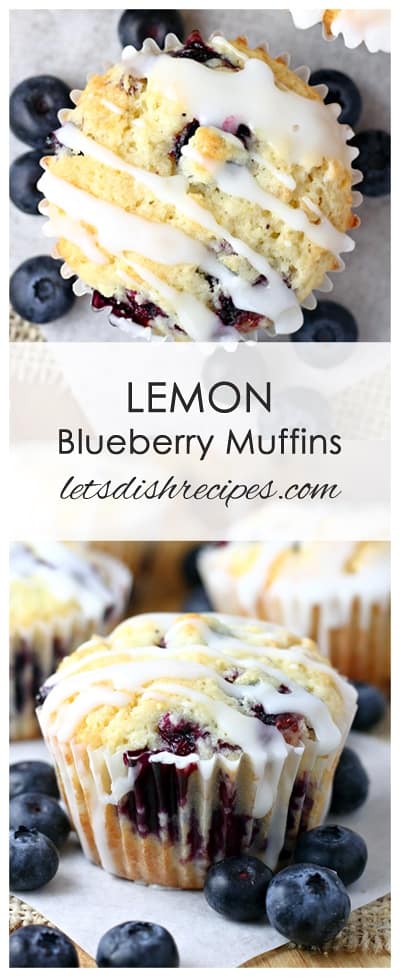 Lemon Blueberry Muffins with Lemon Glaze