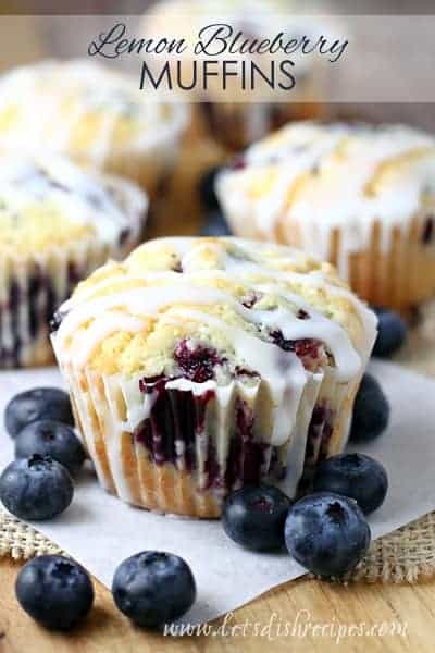 Lemon Blueberry Muffins with Lemon Glaze