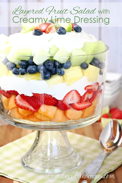 Layered Summer Fruit Salad with Creamy Lime Dressing