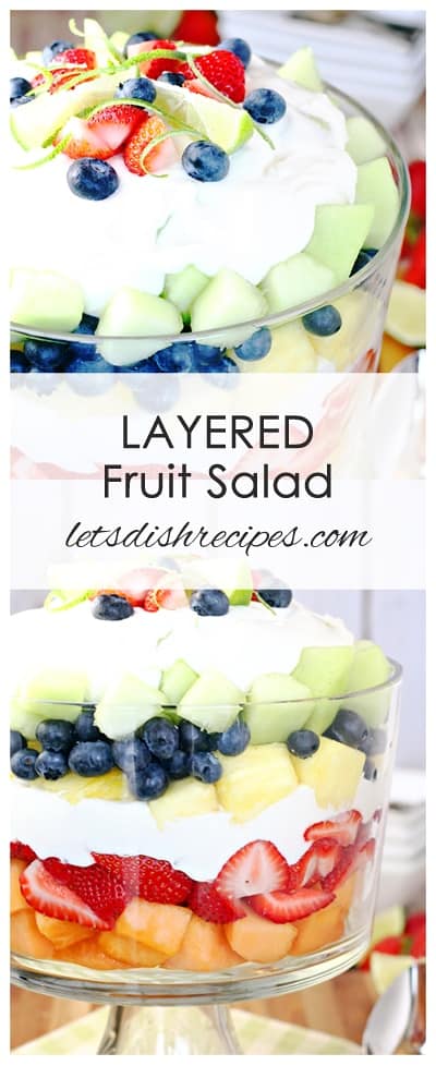 Layered Summer Fruit Salad with Creamy Lime Dressing