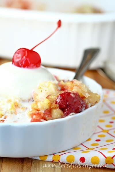 Tropical Cherry Pineapple Dump Cake