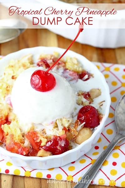 Tropical Cherry Pineapple Dump Cake