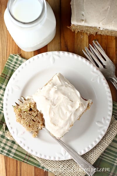 Zucchini Banana Snack Cake with Cream Cheese Frosting