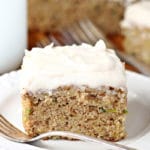 Zucchini Banana Snack Cake with Cream Cheese Frosting