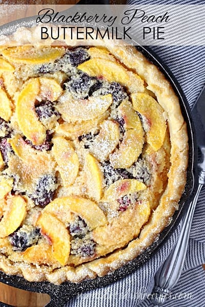 Blackberry Peach Buttermilk Pie