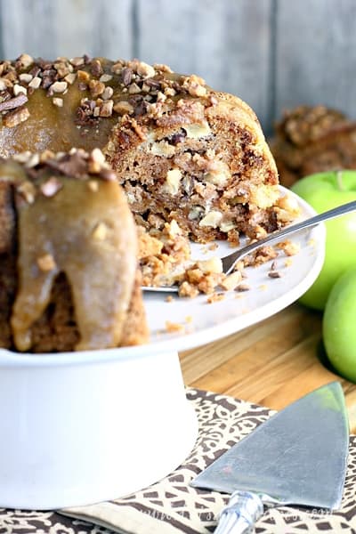 Toffee Caramel Apple Bundt Cake